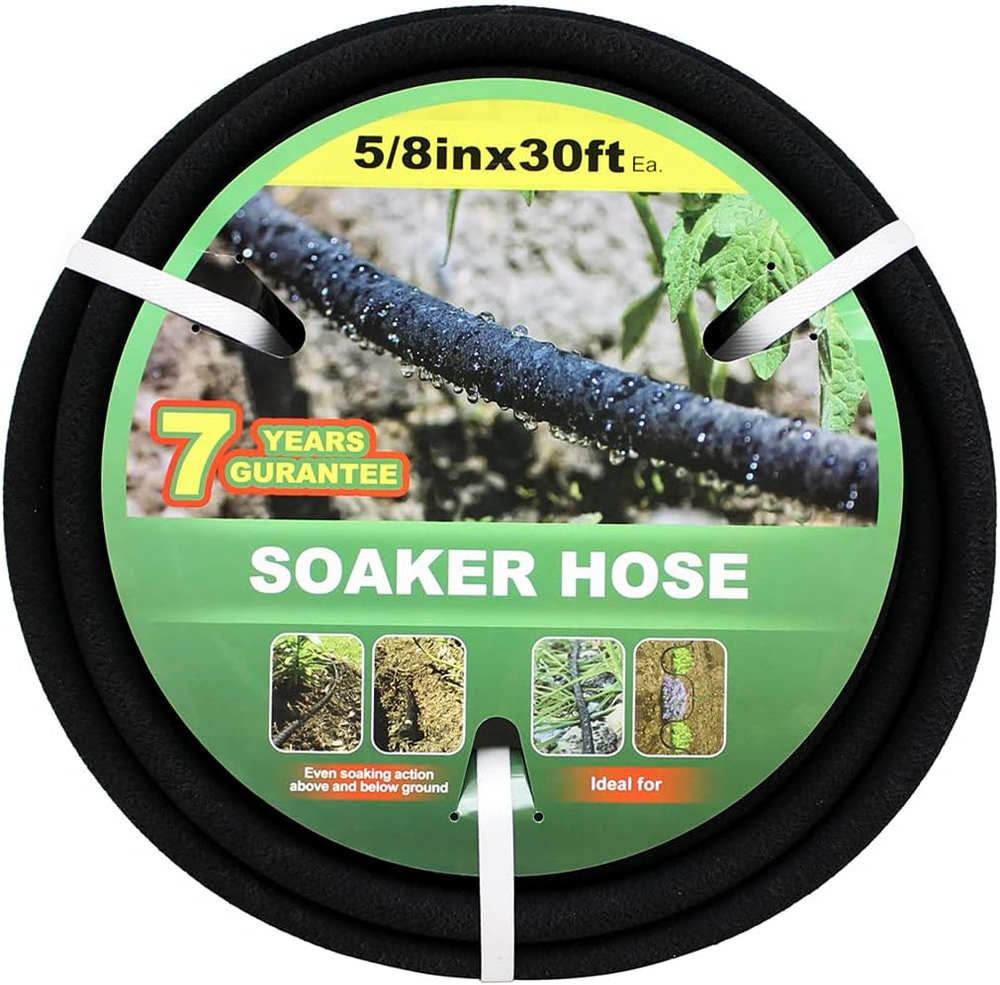Soaker Hose 30Ft Saves 70％Water Perfect Delivery of Water Great for Garden Flowe