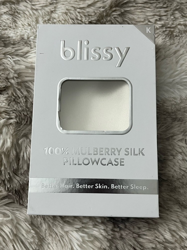 Blissy 100% Mulberry Silk King Pillowcase Ivory White OEKO-TEX Certified