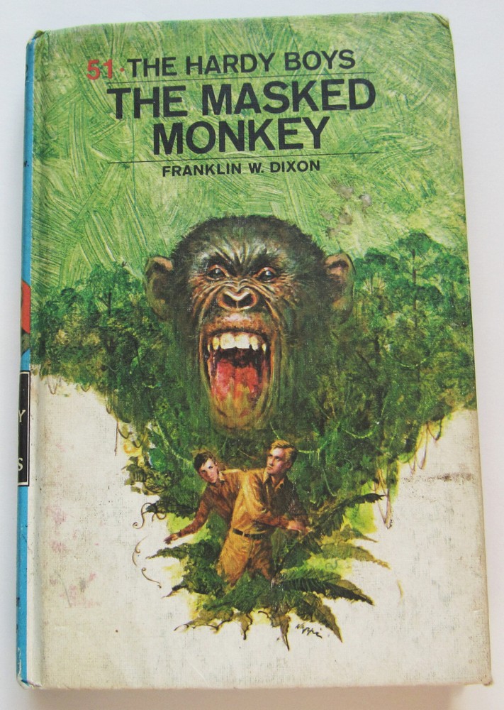 Hardy Boys THE MASKED MONKEY Hardcover Book #51 Mystery 1977 Printing Vintage PC