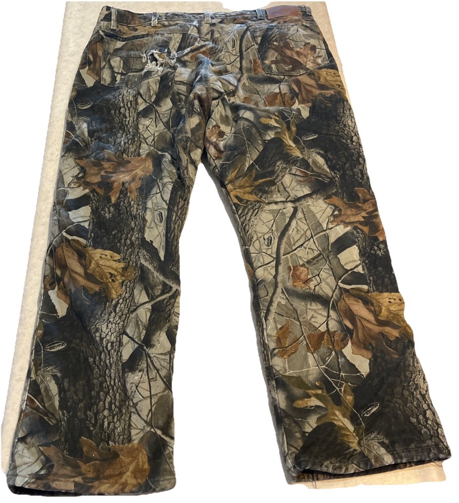 Wrangler Pro Gear Realtree Camo Lined Pants Men's 42x30 Insulated Cotton Hunting