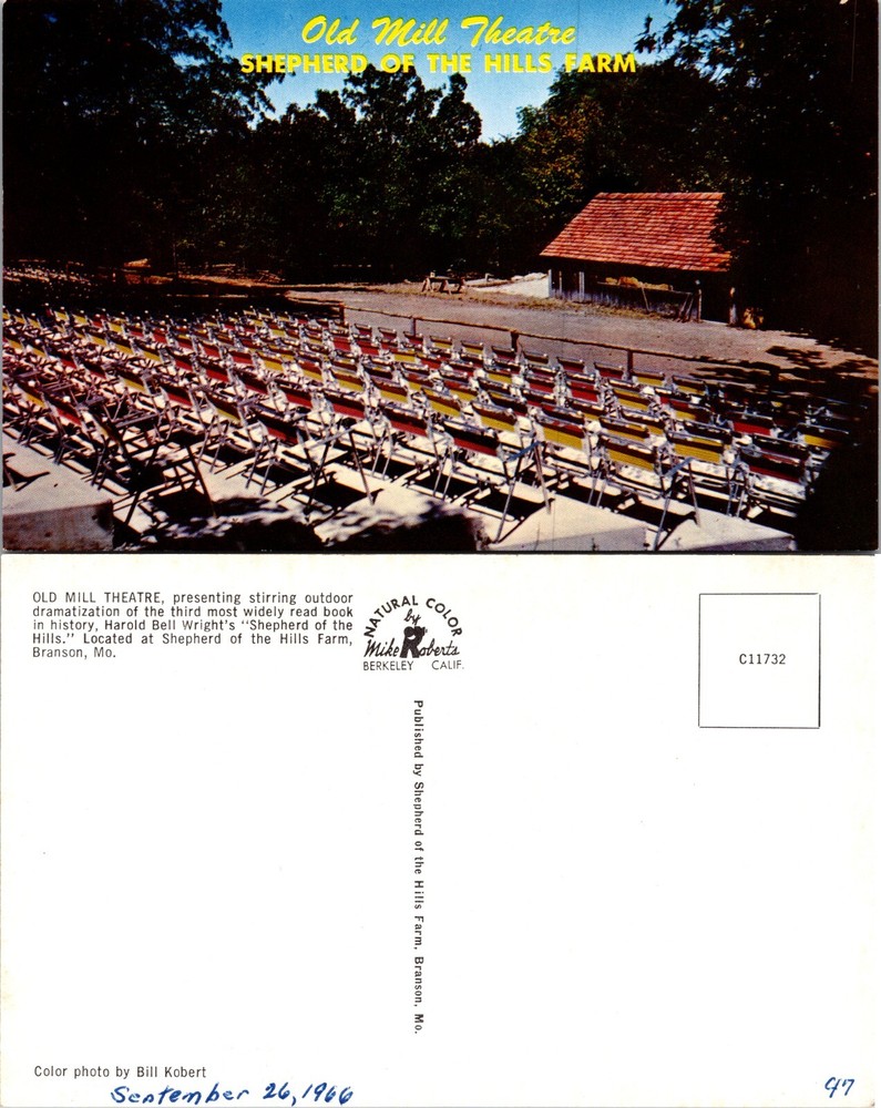 Old Mill Theatre Shepherd of the Hills Farm Missouri MO Postcard