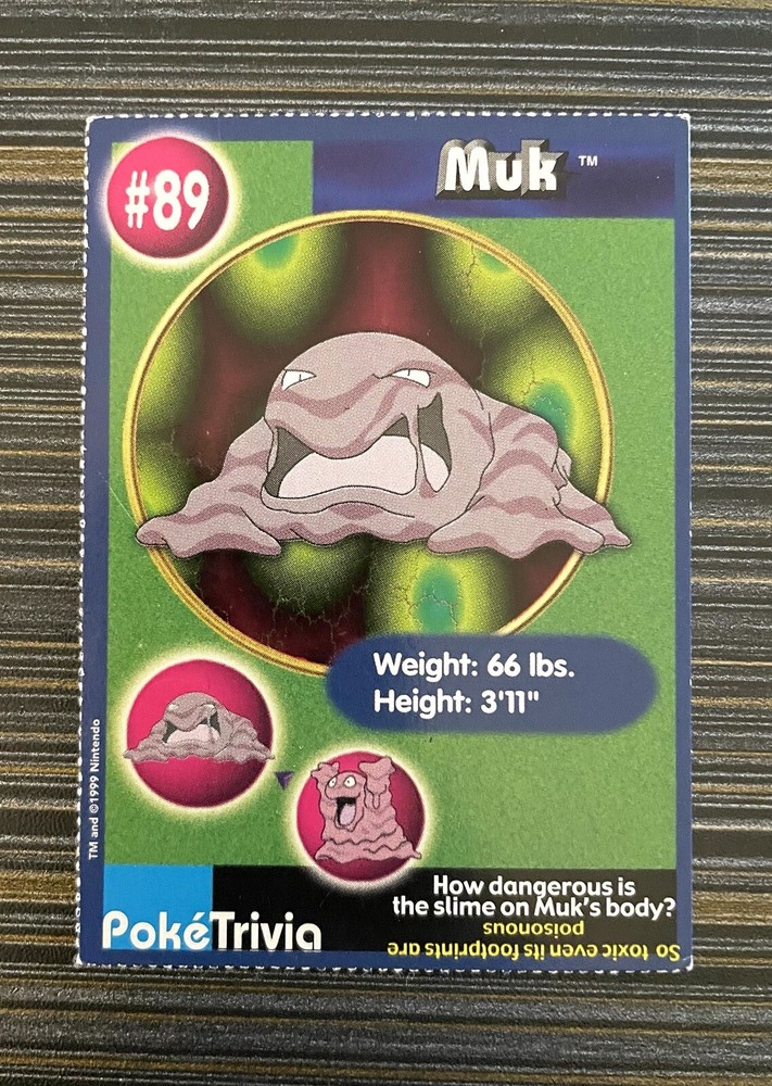 1999 Burger King Pokemon Movie Promo Card Muk #89 Poketrivia