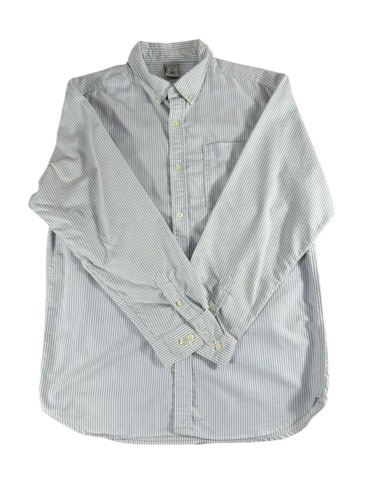 Old Navy Men's XL Gray Striped Long Sleeve Button-Down Cotton Shirt