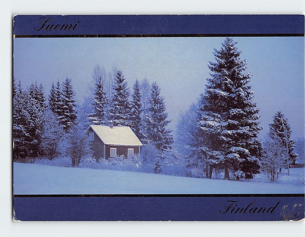 Postcard Countryside House Winter Nature Scene
