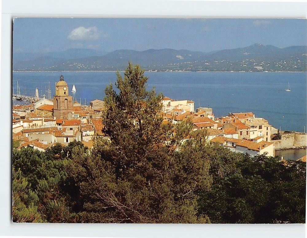 Postcard Echappée sur la ville et le Golfe Saint Tropez France