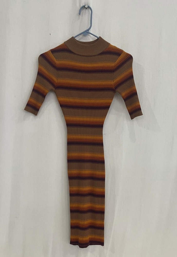 Say What Women's Multicolor Striped Stretch Sweater Dress - Size S