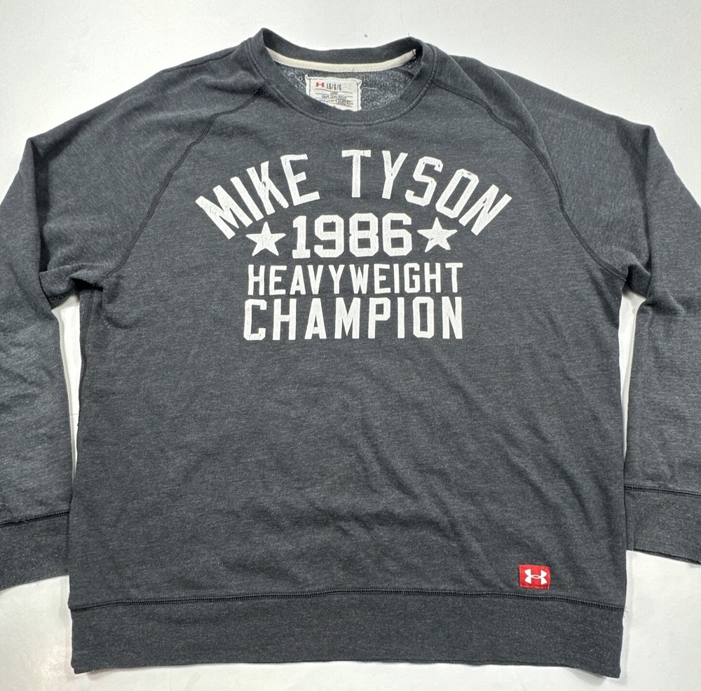 Under Armour Roots of Fight Boxing Pullover Sweatshirt Mike Tyson 1986 Large L