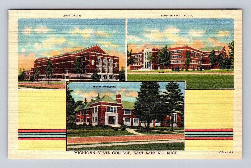 East Lansing MI-Michigan, Michigan State College, Antique, Vintage Postcard