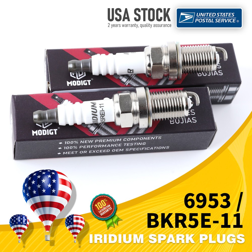 OEM 6953 BKR5E-11 Iridium Spark Plugs 2Pcs for Mazda 626 1994-2002