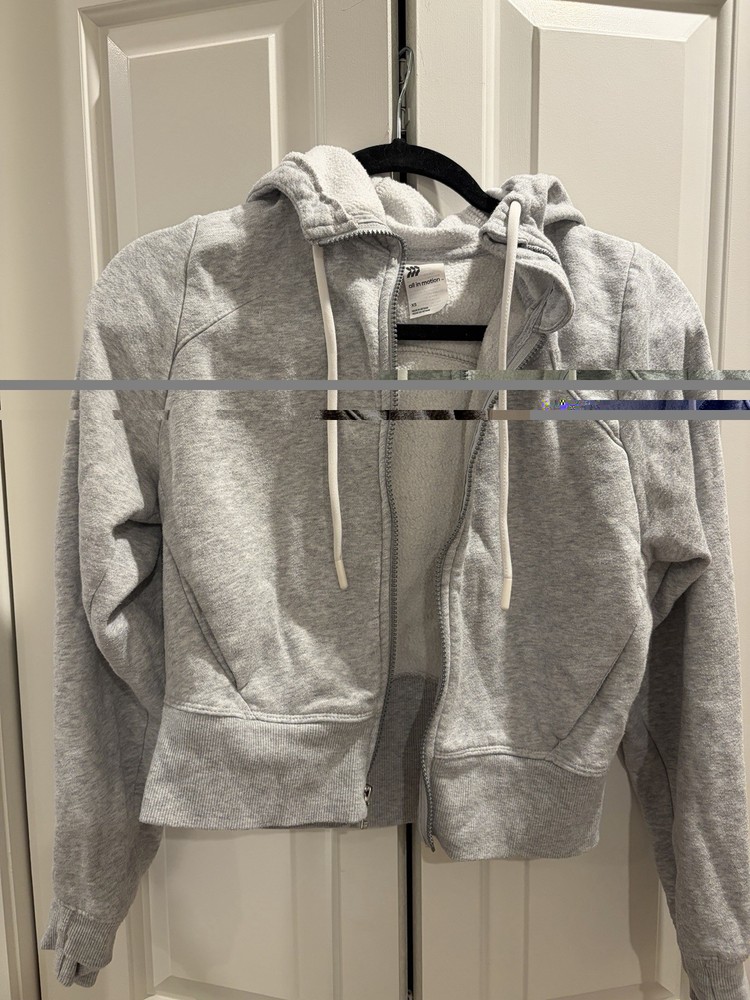 All In Motion Women's XS Gray Full Zip Hoodie Sweatshirt Long Sleeve