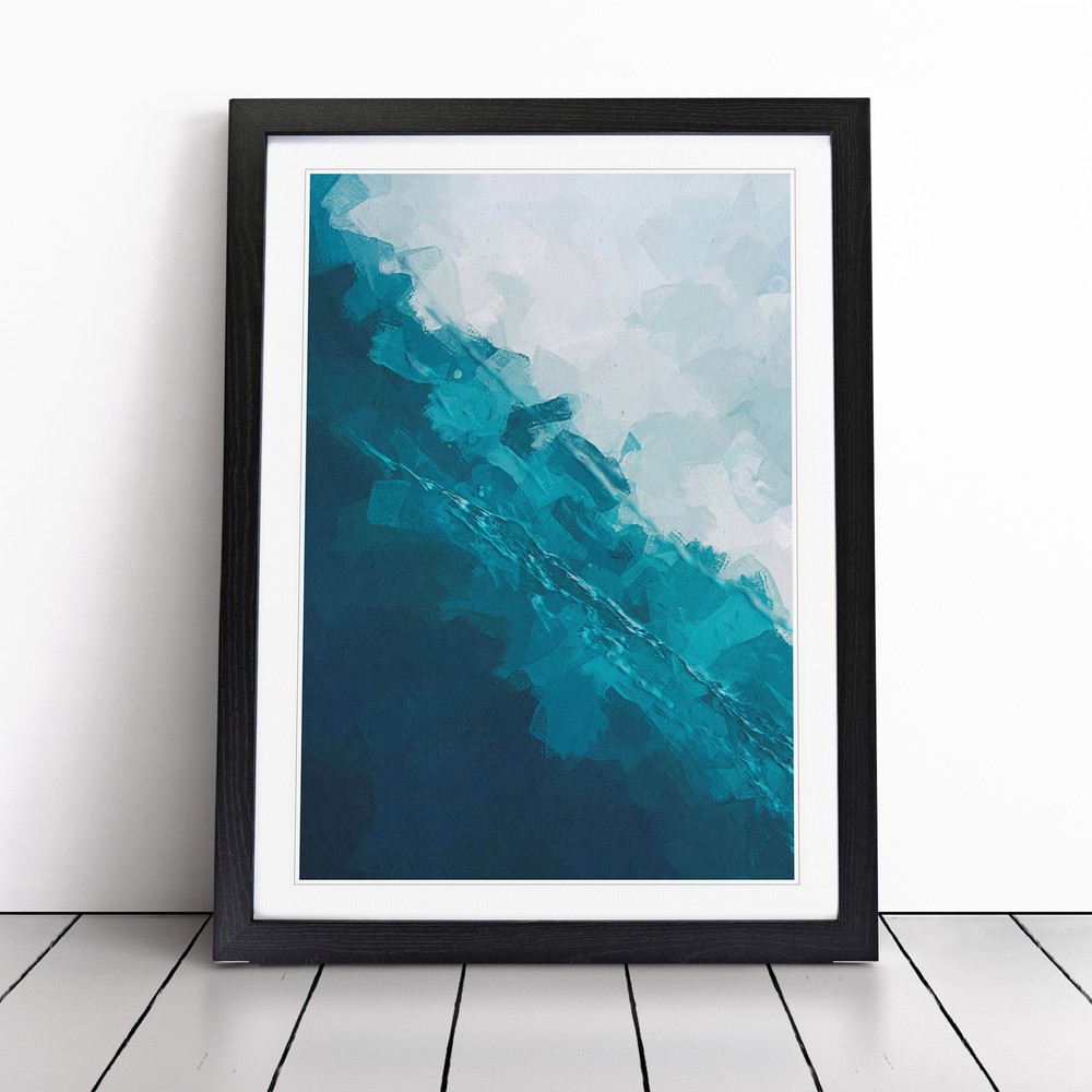 Ocean Droplets Abstract Wall Art Print Framed Canvas Picture Poster Decor