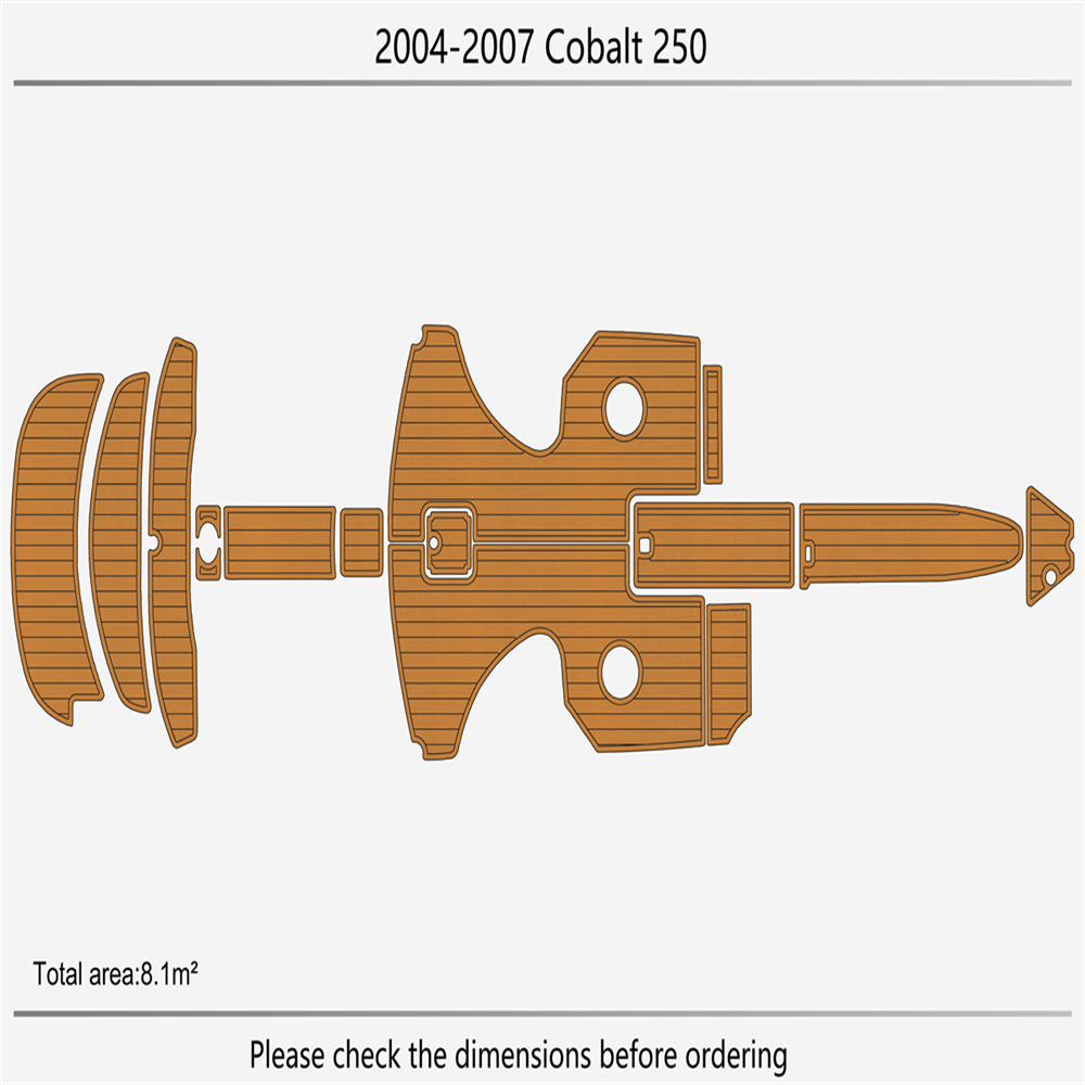 2007 COBALT 250 Cockpit Swim Platform EVA Pads Foam Teak Deck Faux Flooring Mat