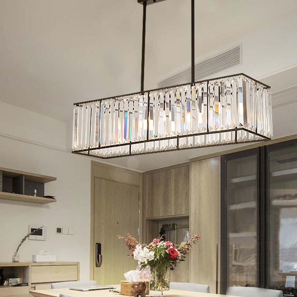Vintage E12 Crystal Pendant Ceiling Lamp for Dining Room Chandelier Fixture