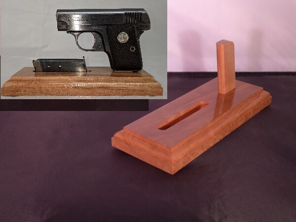 Colt 1908 Vest Pocket .25cal Cherry Wood Display Stand
