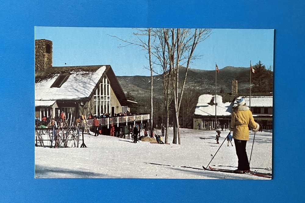 Waterville Valley NH Postcard New Hampshire Snow Ski Base Lodge Mount Tecumseh