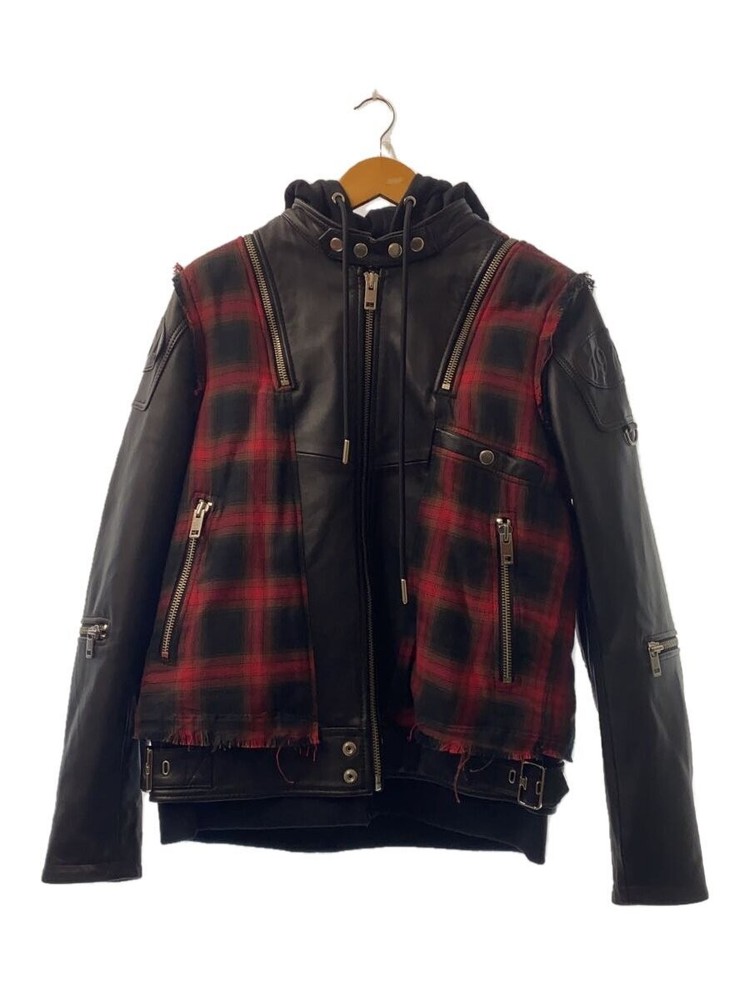 Diesel Leather Jacket Blouson/M/Sheep Leather/Blk/Check/00S6Yw0Eaxs 11201