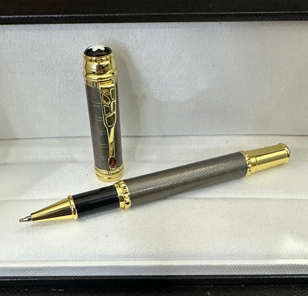 Deluxe Writers Series Grey Color - Gold Clip 0.7mm Rollerball Pen No Box