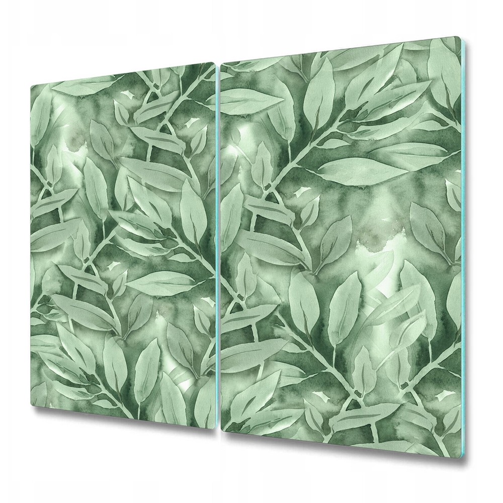 Glass Worktop Kitchen Chopping Board Smooth Leaves Watercolour leaves 2x30x52