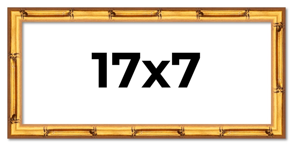 17x7 Frame Gold Bamboo Solid Wood Picture Frame | 1 Inch Moulding Width | Interi