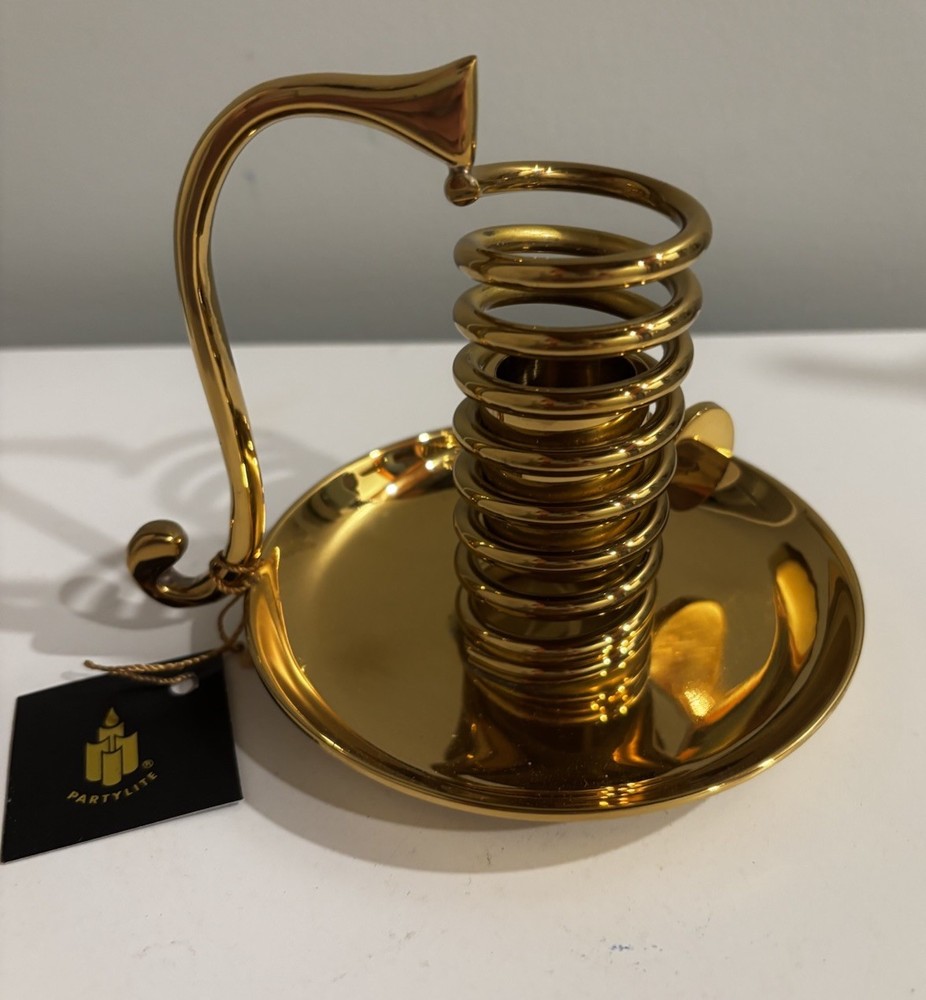 Party Lite Brass Courting Lamp Candle Holder