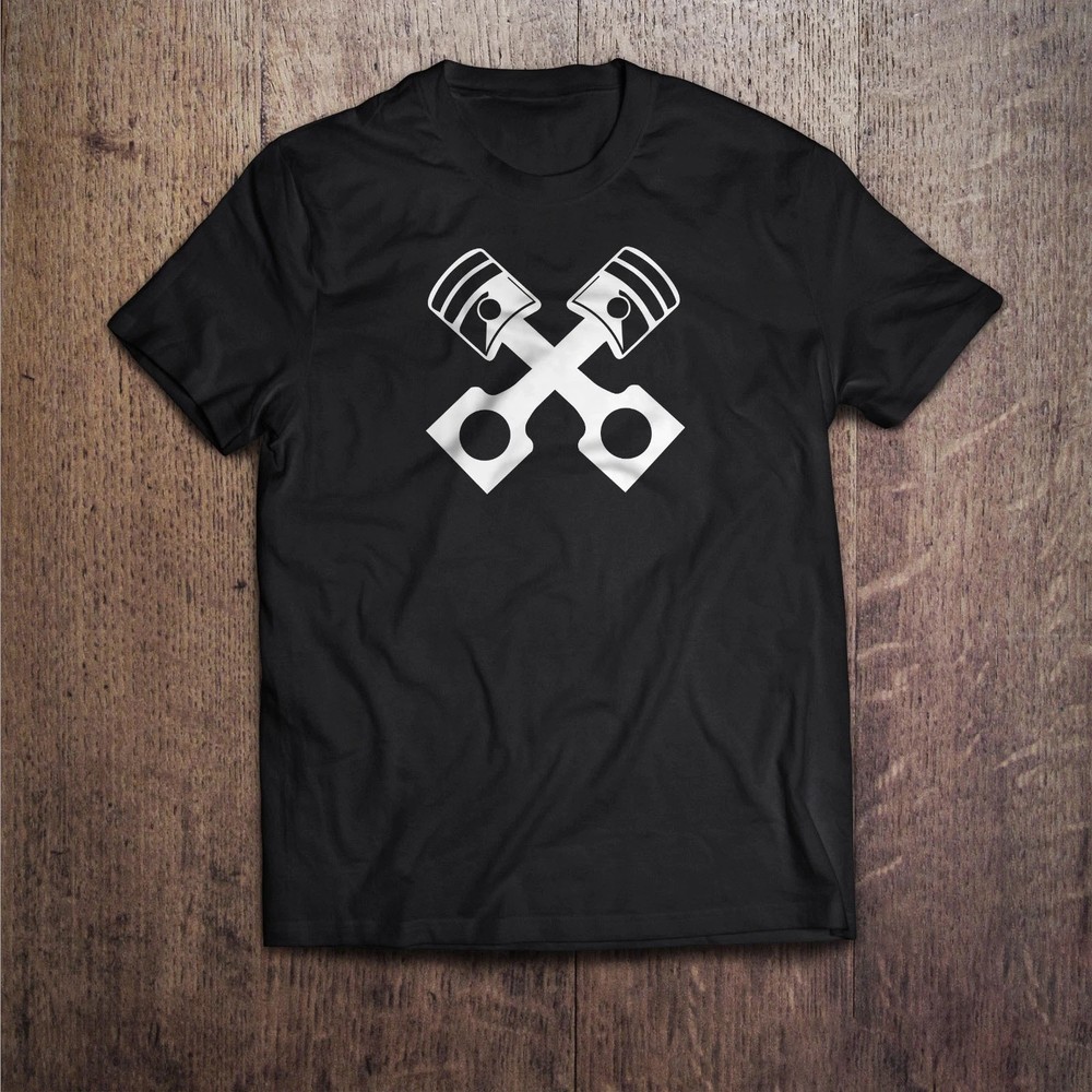 Vintage Crossed Pistons Engine Graphic Tee For Mechanics And Gearheads