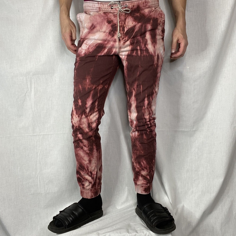 Acid Wash Jogger Pants Burgundy size Small Aeropostale 31-34