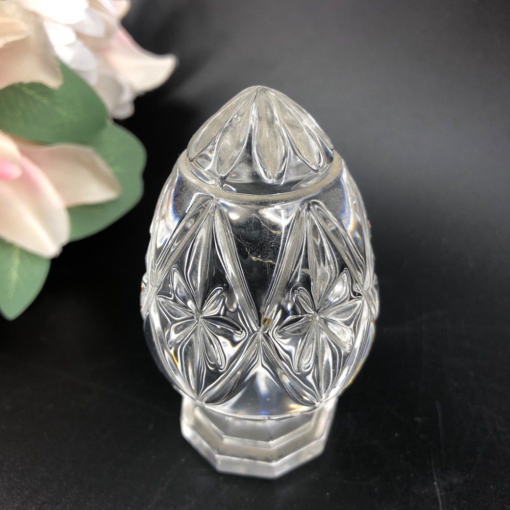 Vintage Art Glass- Pressed Glass Egg Paperweight- 3.0” Tall #363 Home Decor