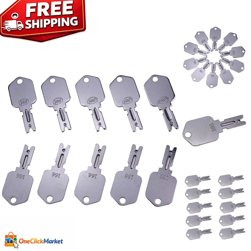 Durable 10X Forklift Ignition Keys for Yale, Komatsu & More - Alloy Steel