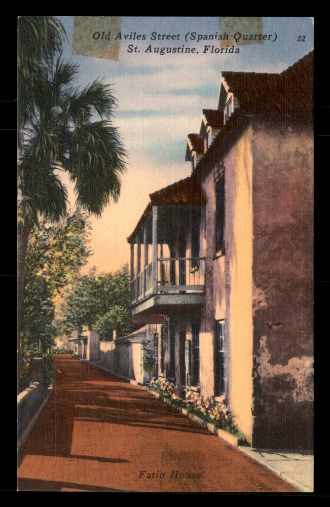 Old Aviles Street Spanish Quarter St Augustine Florida FL Postcard Unp