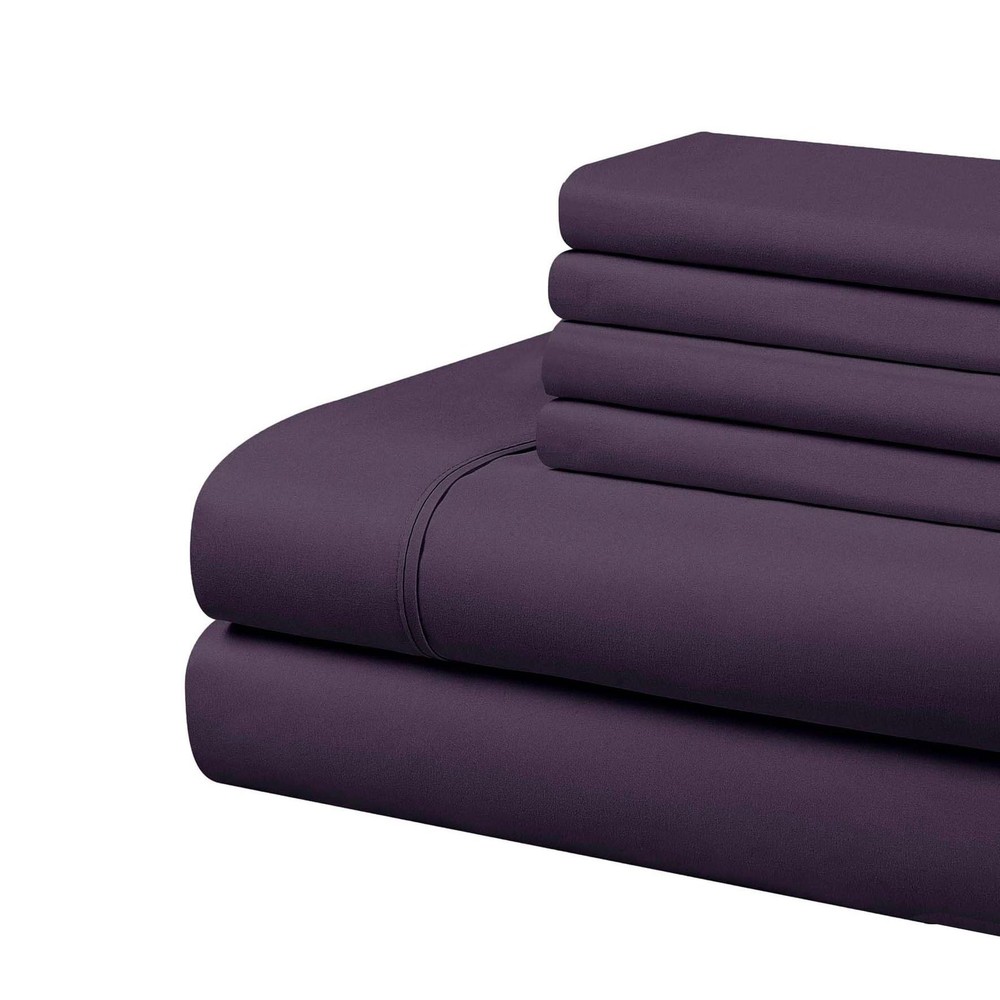 Ultra Soft Brushed 6-Piece Microfiber Sheet Set - Hypoallergenic 90GSM by Home Basics
