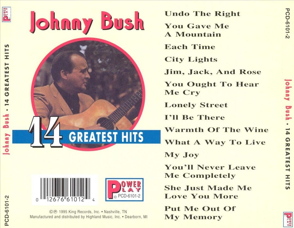 Johnny Bush 14 Greatest Hits New Cd