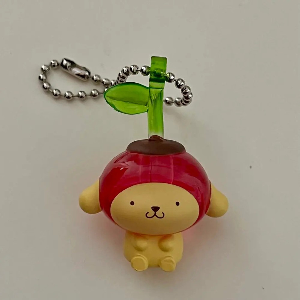 Pompompurin Sanrio Cherry Sign Charm Strap Keychain  Japan Kawaii Anime Cute