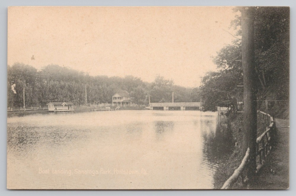 Boat Landing Sanatoga Park Pottstown PA Pennsylvania Postcard Rotograph