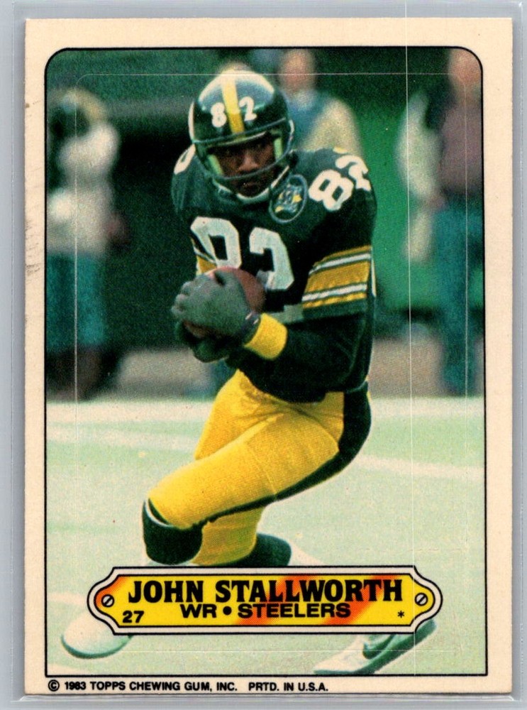 John Stallworth 1983 Topps Steelers Sticker #27 HOF Wide Receiver
