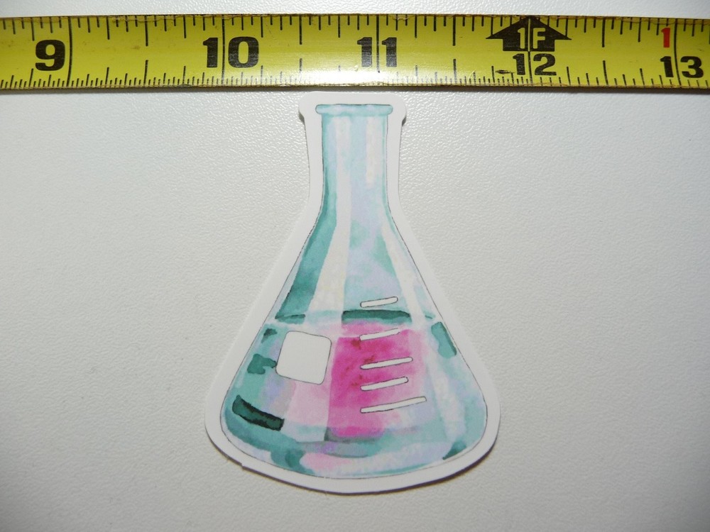 Beaker Drawing Decal Sticker for Science Teachers and Students