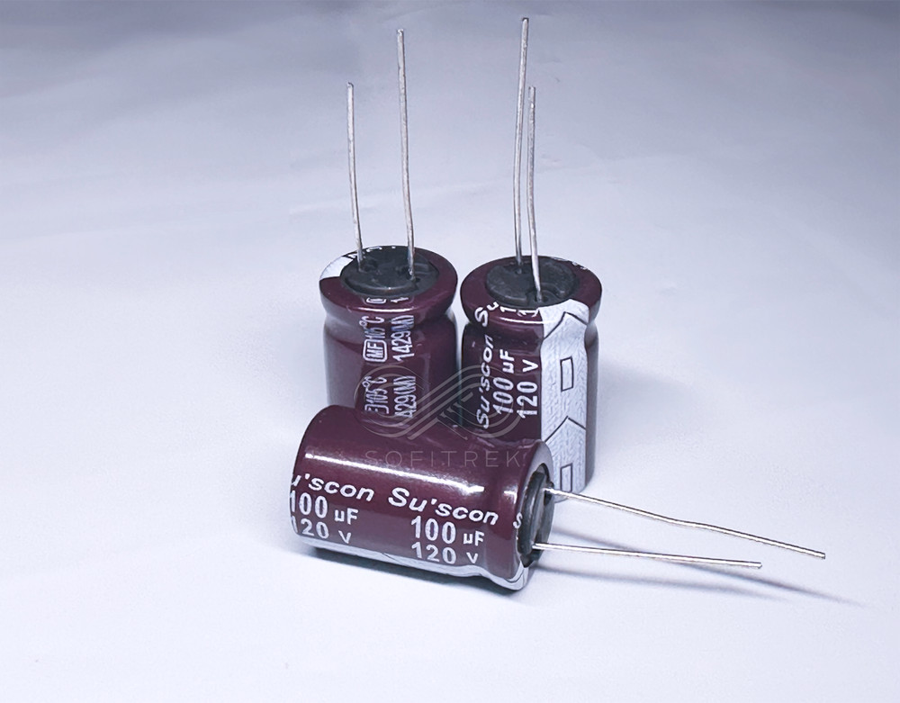 10Pcs MF Suscon 100uF 120V 13x21 Electrolytic Radial Capacitor Low Impedance