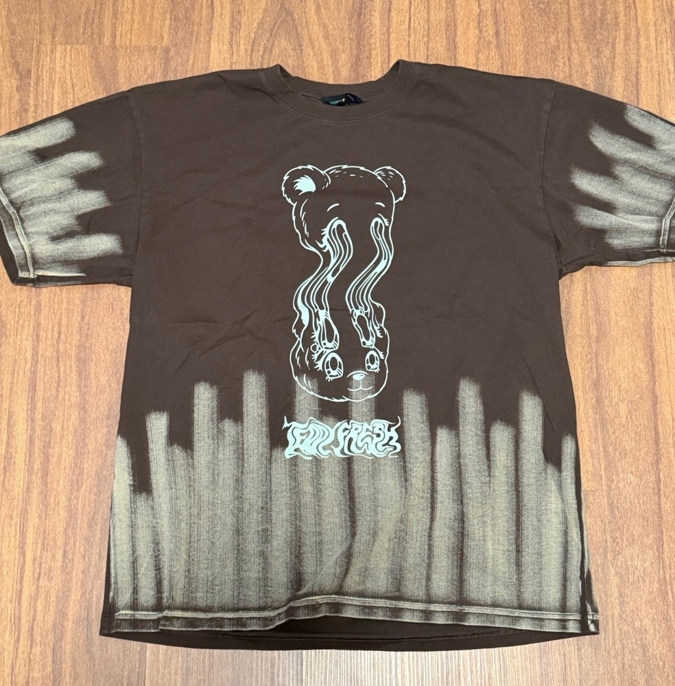 Teddy Fresh - Brown ACID TRIP BRUSH DYE T-shirt Size XL