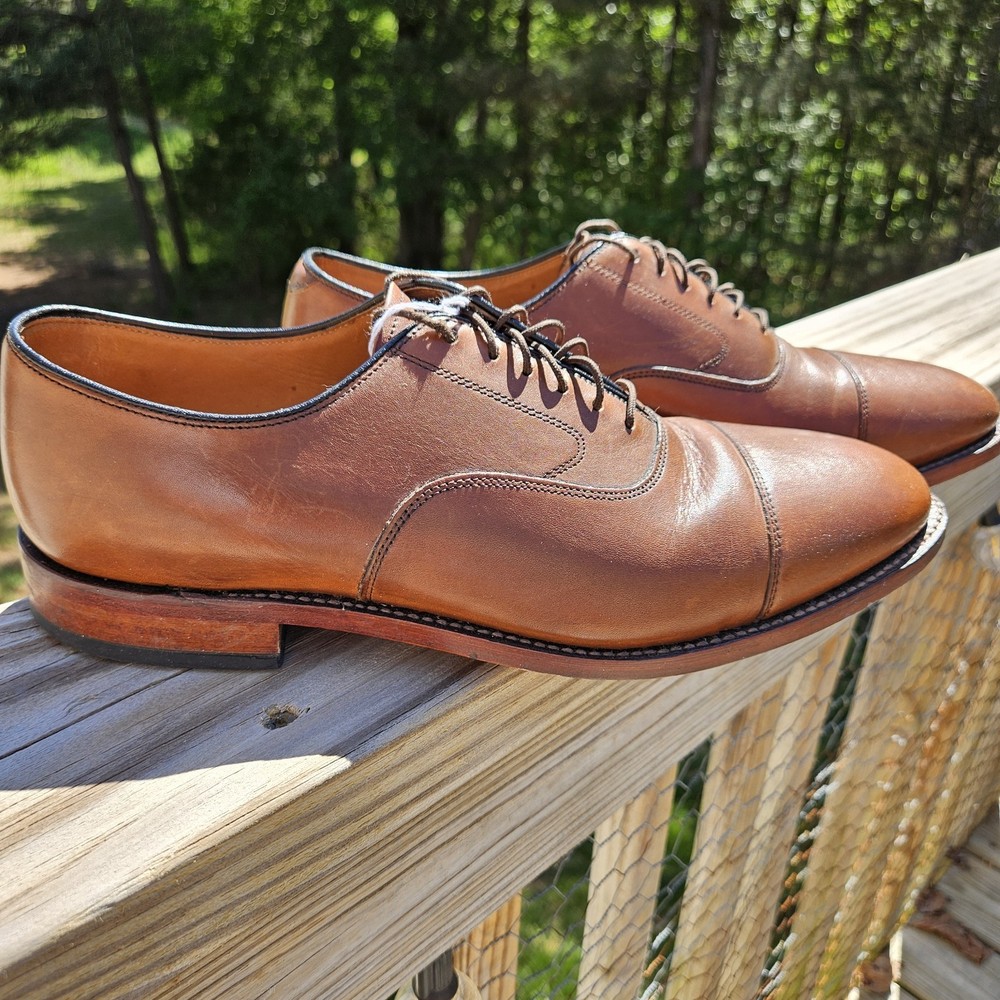 Johnston & Murphy Melton Cap Toe Oxford Tan Leather Dress Shoes Men’s 10 D/B