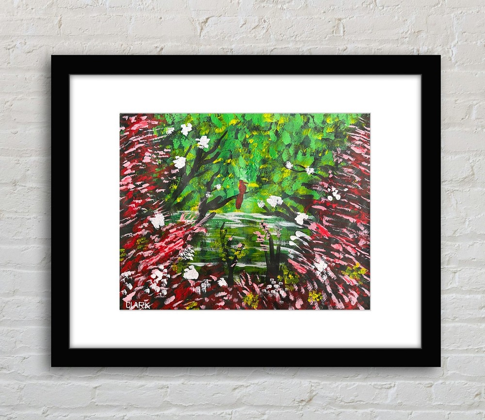 Original - Abstract Bird in Forest- 11x14