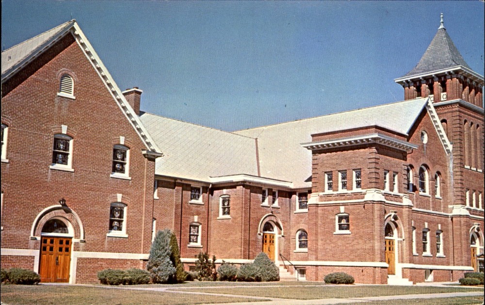Salem Evangelical and Reformed Church Higginsville Missouri MO ~ 1960s postcard
