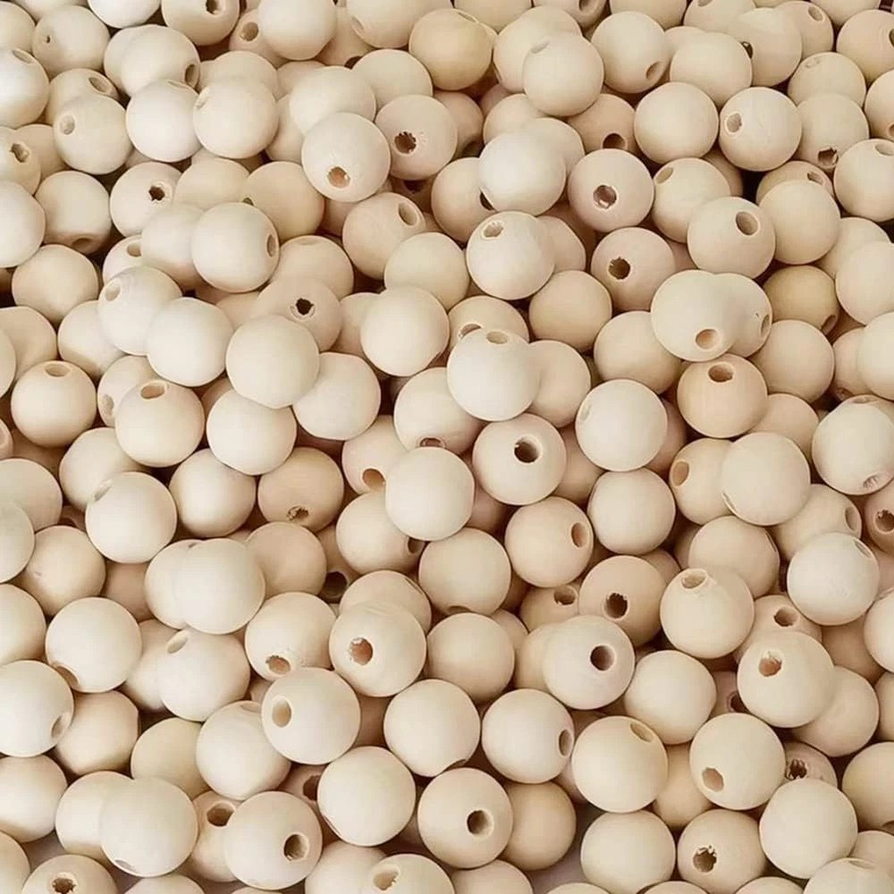 800 Pcs 8Mm Natural Wood Beads, Unfinished round Bulk Spacer Wooden Beads for DI