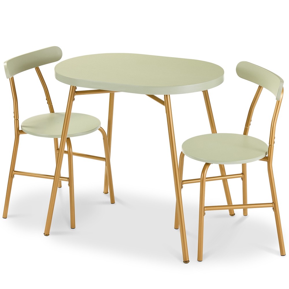 Best Choice Products 3-Piece Oval Dining Table Set Small Kitchen Set 2 Chairs