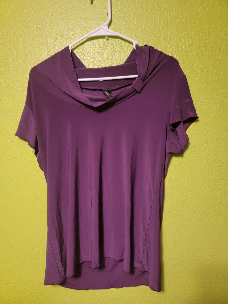 Vintage Purple Solid Susan Lawrence Womens Top Made In USA Size XL