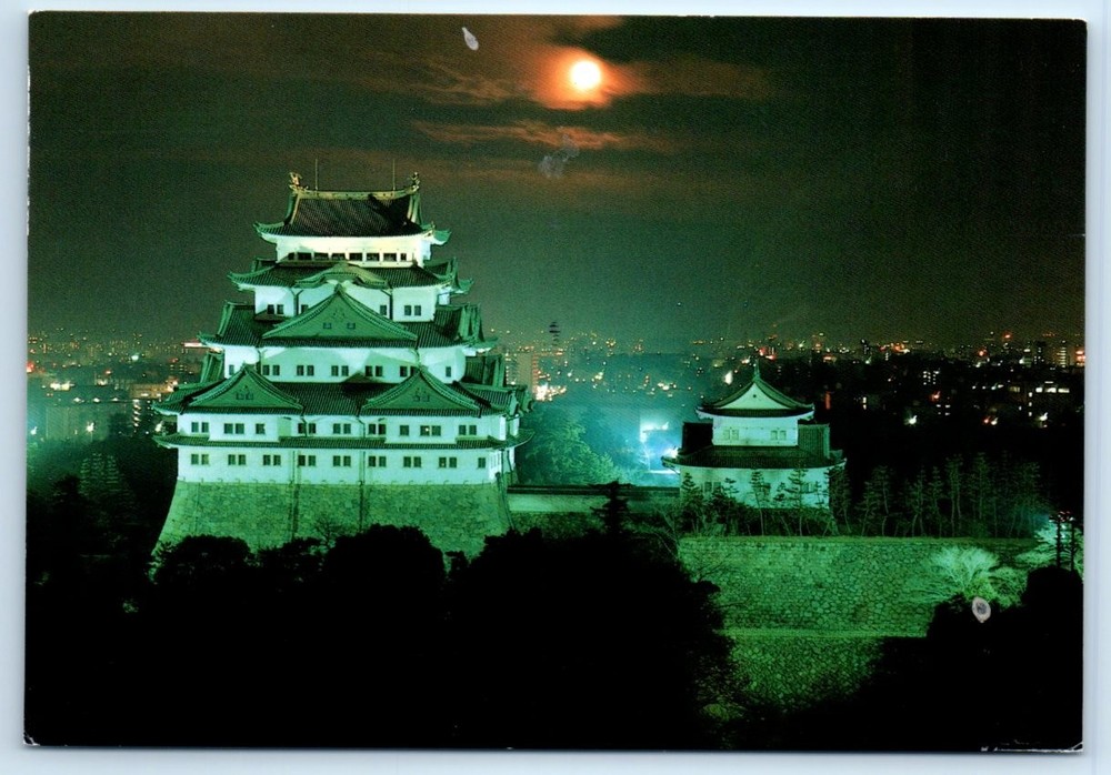Night View of Nagoya Castle - JAPAN 4x6 Postcard