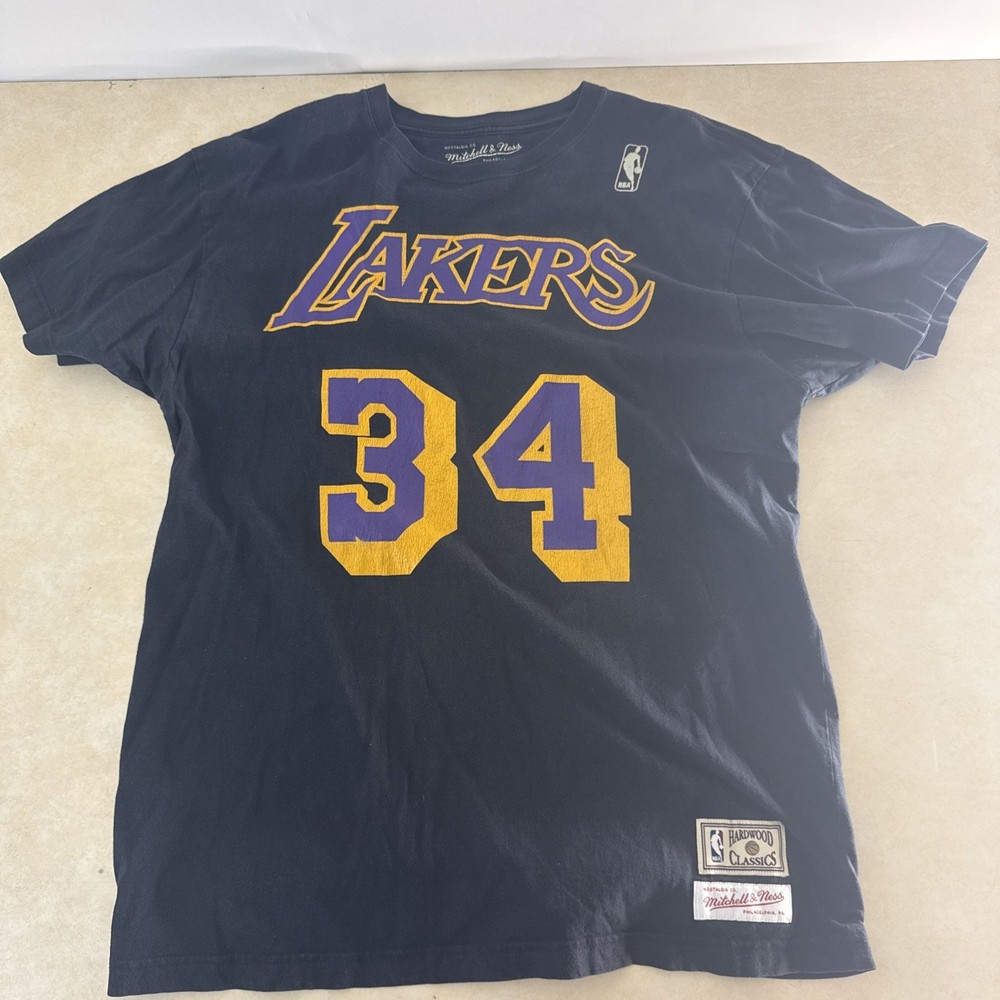 Mitchell And Ness Lakers Shaq Jersey Tee Size Large