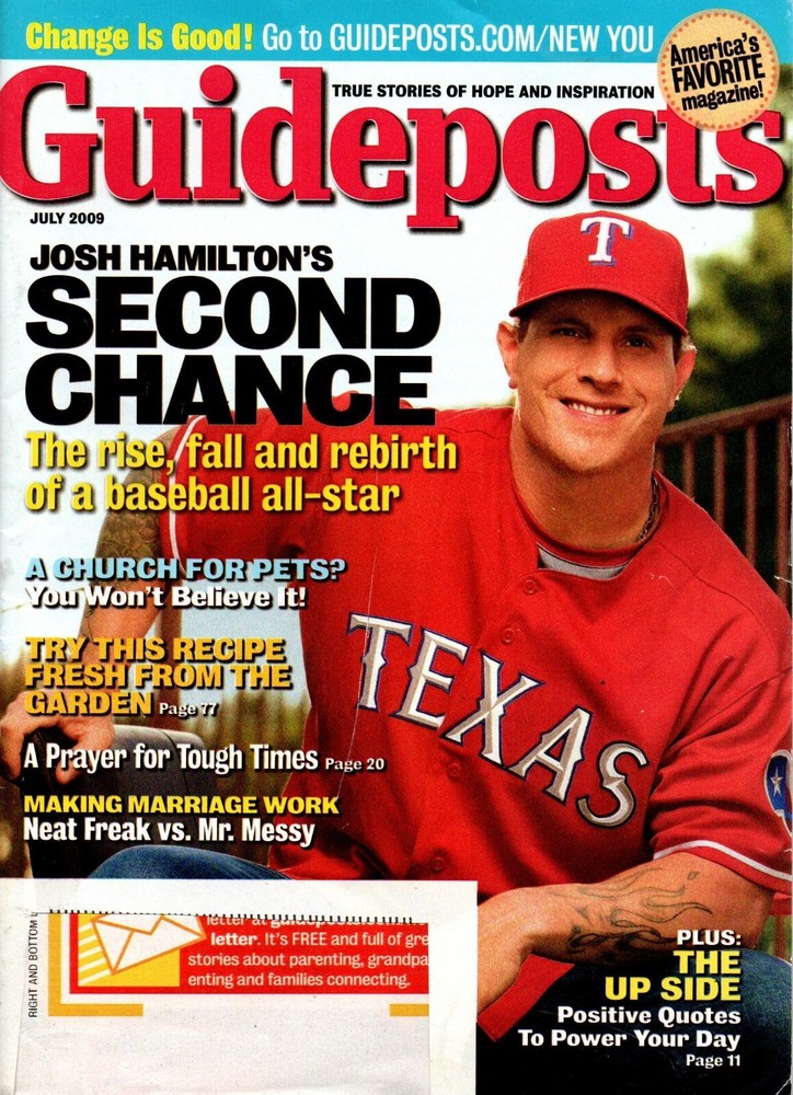Guideposts Magazine July 2009 Josh Hamilton's Second Chance