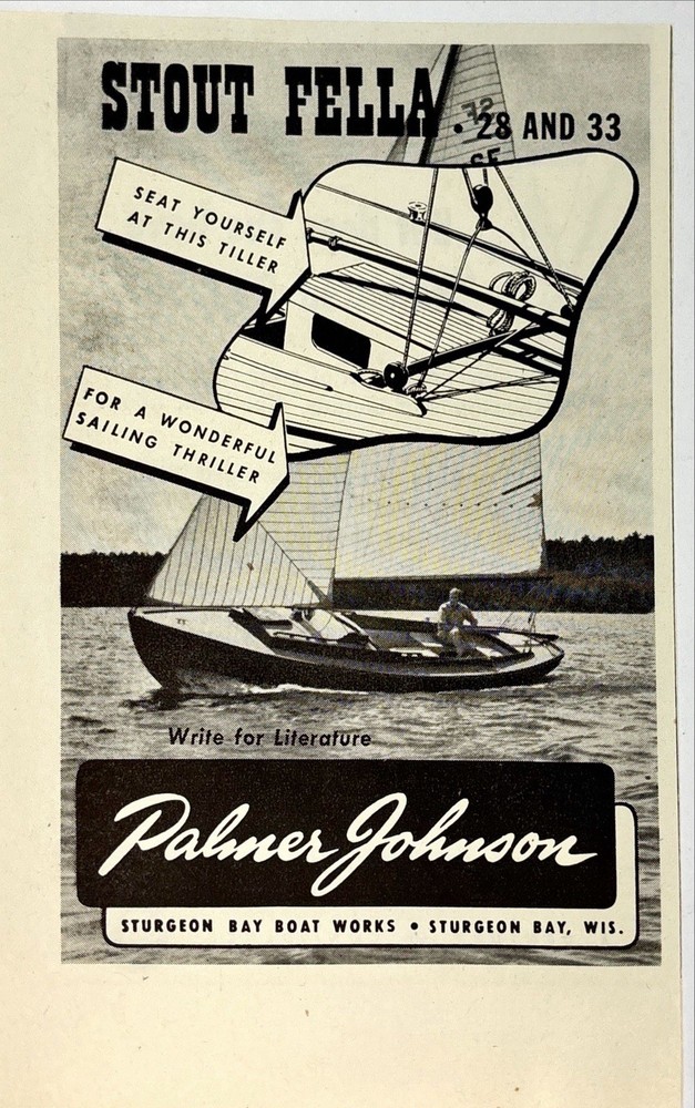 Palmer Johnson Sturgeon Bay Boat Works Wisconsin Vintage Print Ad 1947
