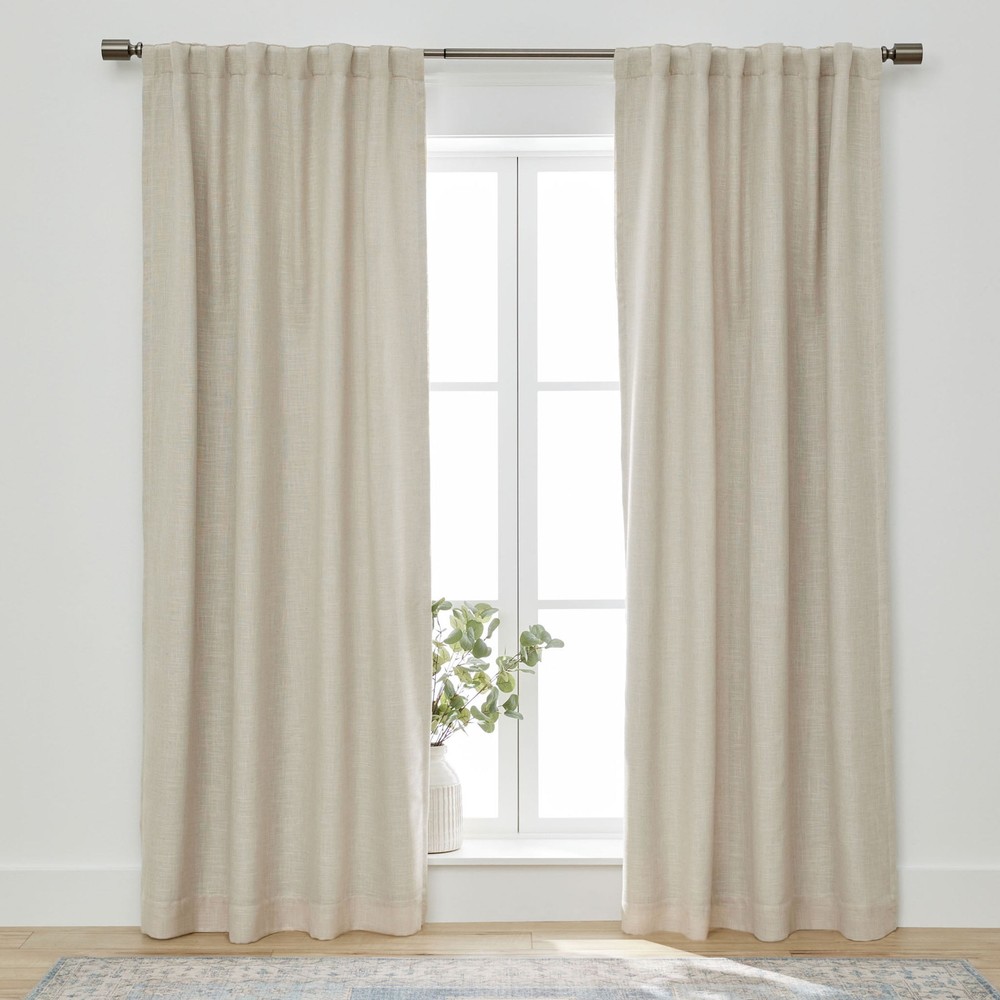 Better Homes & Gardens Linen Blend Curtain, Single Panel, Beige, 50