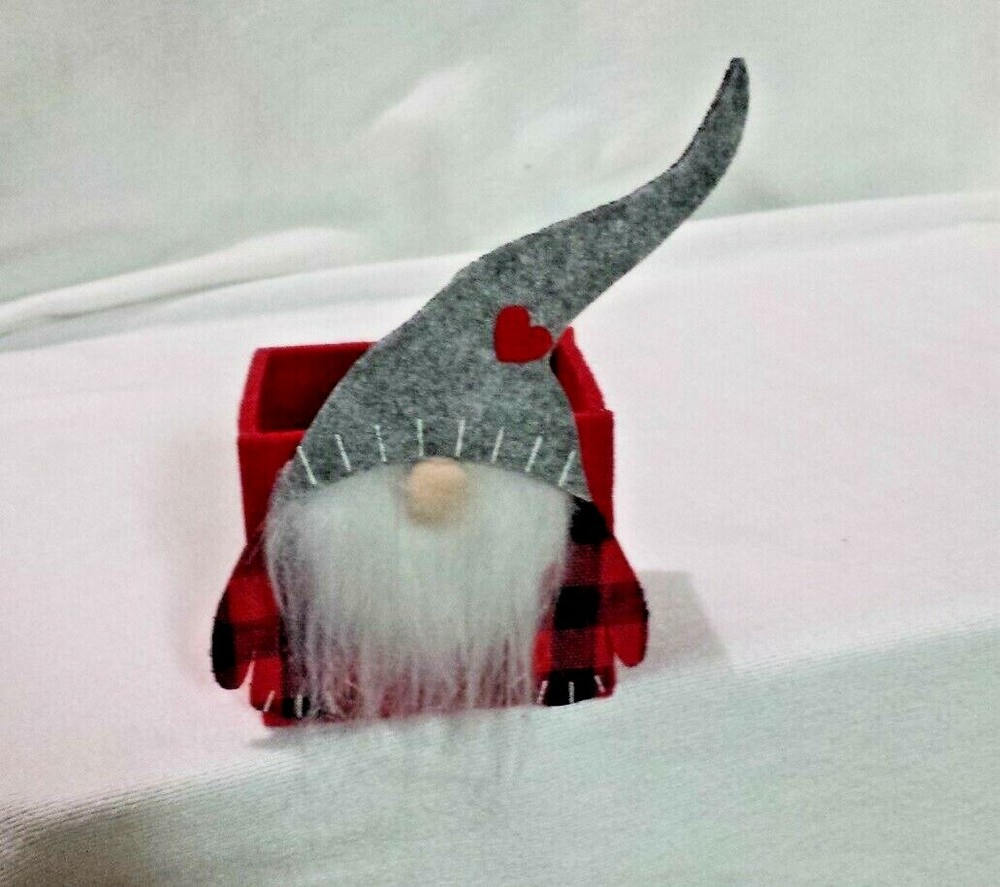 Handmade Christmas Felt Yulenissen Gnome Candy Container Gift Box Holder