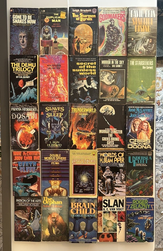 Lot of 25 Vintage Sci-Fi Fantasy Paperbacks Science Fiction - Fantasy Books lot